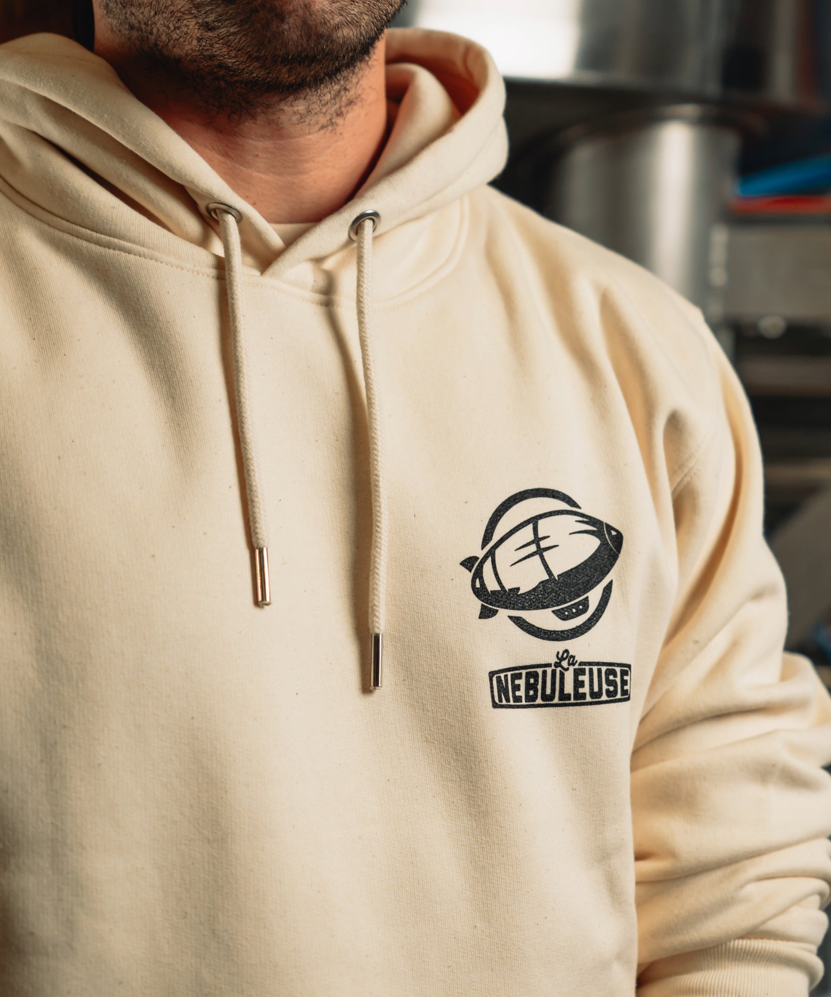 Beiger Kapuzenpullover