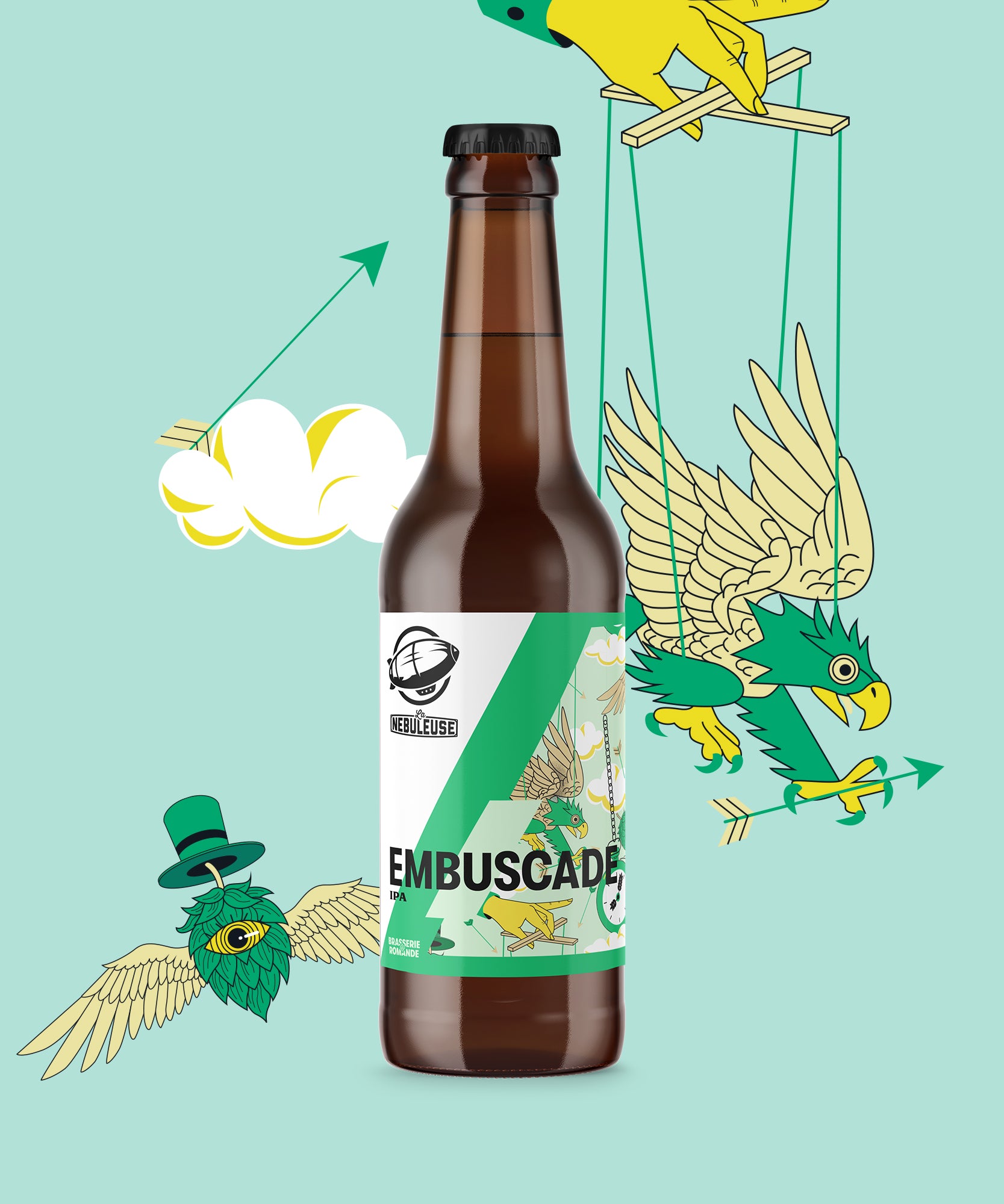 Embuscade bouteille de la brasserie romande "La Nébuleuse" à Lausanne