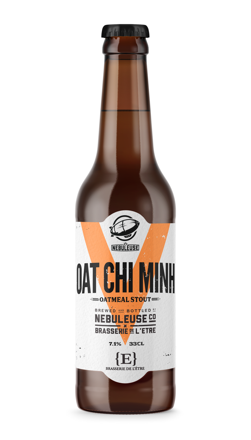 Bouteille de bière artisanale "Oat Chi Minh" de la Nébuleuse.