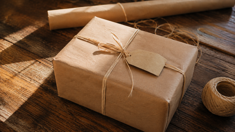 Un emballage cadeau d'un coffret de bières.